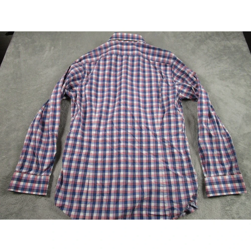 Banana Republic Shirt Mens Large Blue Plaid Grant Button Down Long Sleeve‎ A7